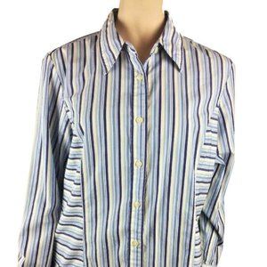 Tommy Hilfiger Size 14 Button Down Long Sleeve Striped